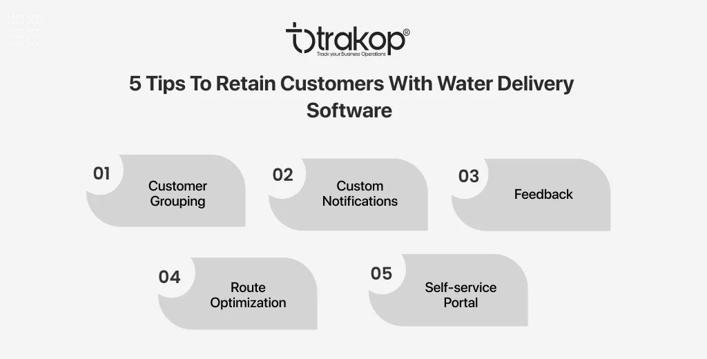 ravi garg, trakop, 5 tips, customer grouping, custom notifications, feedback, route optimization, self-service 
