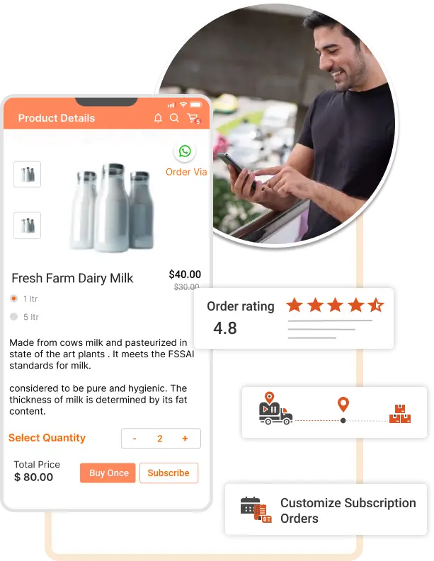 trakop, customer app, milk delivery app, image