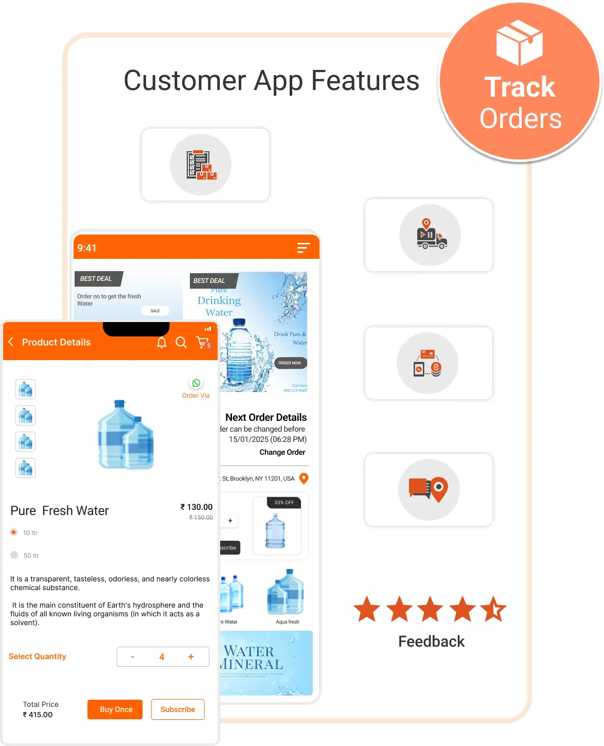 trakop, water delivery software, customer app, mobile app for water delivery