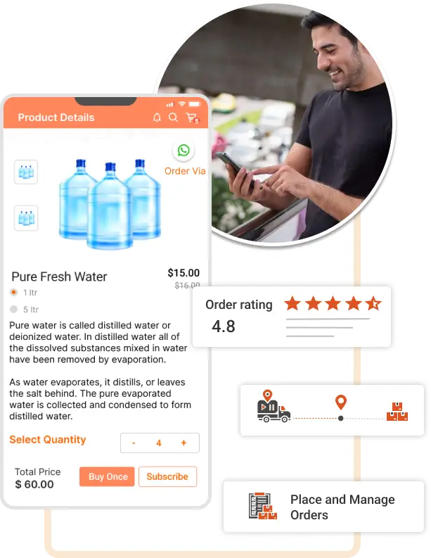 trakop, water delivery software, customer app, mobile app for water delivery